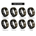 font options for inside engraving on gunmetal & black electric keyboard stand rings