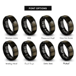font options for inside engraving on gunmetal & black electric keyboard stand rings