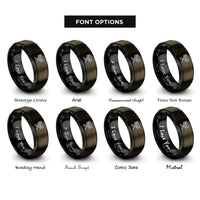 font options for inside engraving on gunmetal & black electric keyboard stand rings