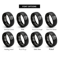 font options for inside engraving on black electric locomotive rings
