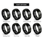 font options for inside engraving on black electric locomotive rings