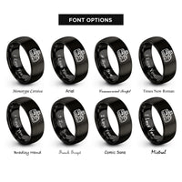 font options for inside engraving on black electric locomotive rings