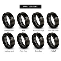 font options for inside engraving on black electric locomotive rings