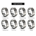 font options for inside engraving on silver electric locomotive rings