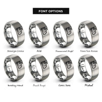 font options for inside engraving on silver electric locomotive rings