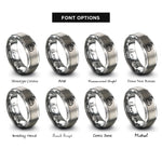 font options for inside engraving on silver electric locomotive rings