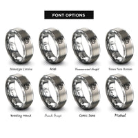 font options for inside engraving on silver electric locomotive rings