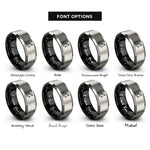 font options for inside engraving on black & gray electric rope shovel rings