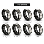 font options for inside engraving on black & grey electric rope shovel rings