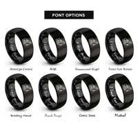 font options for inside engraving on black electric rope shovel rings