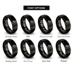 font options for inside engraving on black electric rope shovel rings