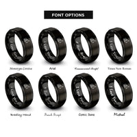 font options for inside engraving on black electric rope shovel rings