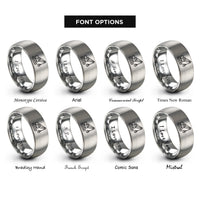 font options for inside engraving on grey electric rope shovel rings