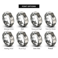 font options for inside engraving on silver electric unicycle euc rings