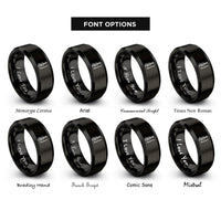 font options for inside engraving on black electric violin bow rings