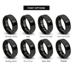 font options for inside engraving on black electric violin bow rings