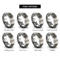 font options for inside engraving on silver electric violin bow rings