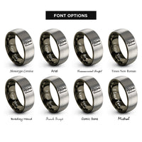 font options for inside engraving on gunmetal & grey electric violin bow rings