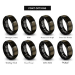 font options for inside engraving on gunmetal & black electrical plug rings