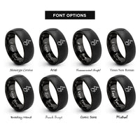 font options for inside engraving on black electrician bolt rings