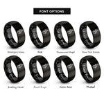 font options for inside engraving on black electrician bolt rings