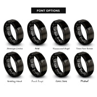 font options for inside engraving on black electrician bolt rings