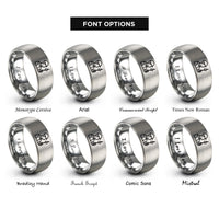 font options for inside engraving on gray electrician silhouette rings