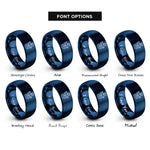 font options for inside engraving on blue electrolyzer icon rings