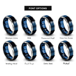 font options for inside engraving on blue & gray electron cloud rings