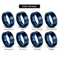 font options for inside engraving on blue electron cloud rings