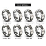 font options for inside engraving on grey electron cloud rings