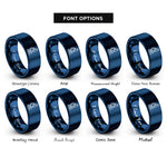 font options for inside engraving on blue electron microscope rings