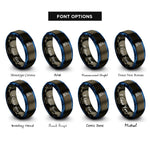 font options for inside engraving on gunmetal & blue electron microscope rings