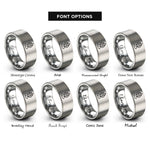 font options for inside engraving on grey element spirit symbol rings
