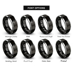 font options for inside engraving on black & silver elephant rings