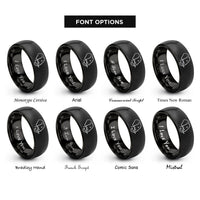 font options for inside engraving on black elephant rings