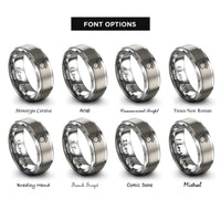 font options for inside engraving on silver elephant footprint circle rings