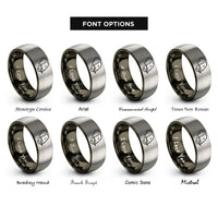 font options for inside engraving on gunmetal & grey elephant rings