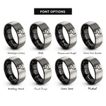 font options for inside engraving on black & grey elephant raised trunk rings