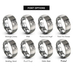 font options for inside engraving on grey elevated train rings