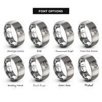 font options for inside engraving on grey elevated train rings