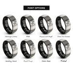 font options for inside engraving on black & gray elevation badge peak rings