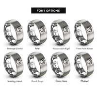 font options for inside engraving on silver elevation badge peak rings