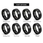 font options for inside engraving on black elevation circle rings