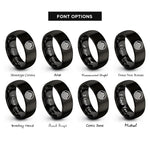 font options for inside engraving on black elevation circle rings