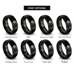 font options for inside engraving on black elevation circle rings