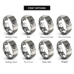 font options for inside engraving on gray elevation circle rings