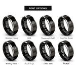 font options for inside engraving on black & grey elevation compass rings