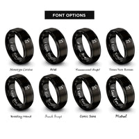 font options for inside engraving on black elf rings