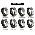 font options for inside engraving on black & silver elf hat rings